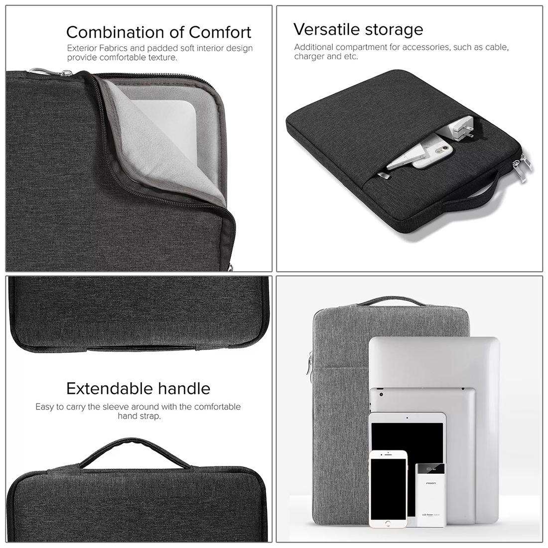 Universal Denim Laptop Bag for 15.4 Inch Notebooks - Fits Macbook Air / Pro - Portable & Stylish - 39.2x28.5x2cm - Grey