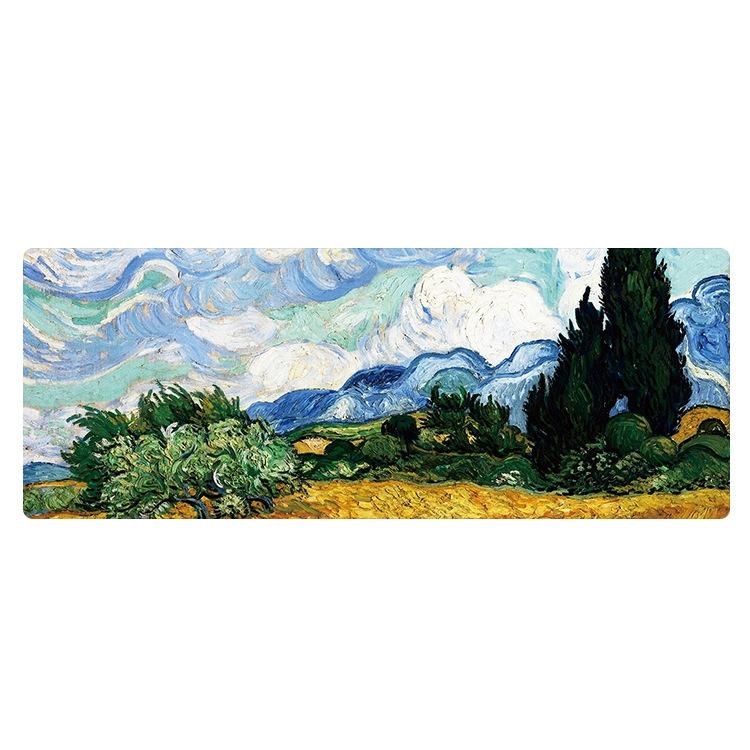 Large Oil Painting Desk Rubber Mouse Pad - Starry Sky