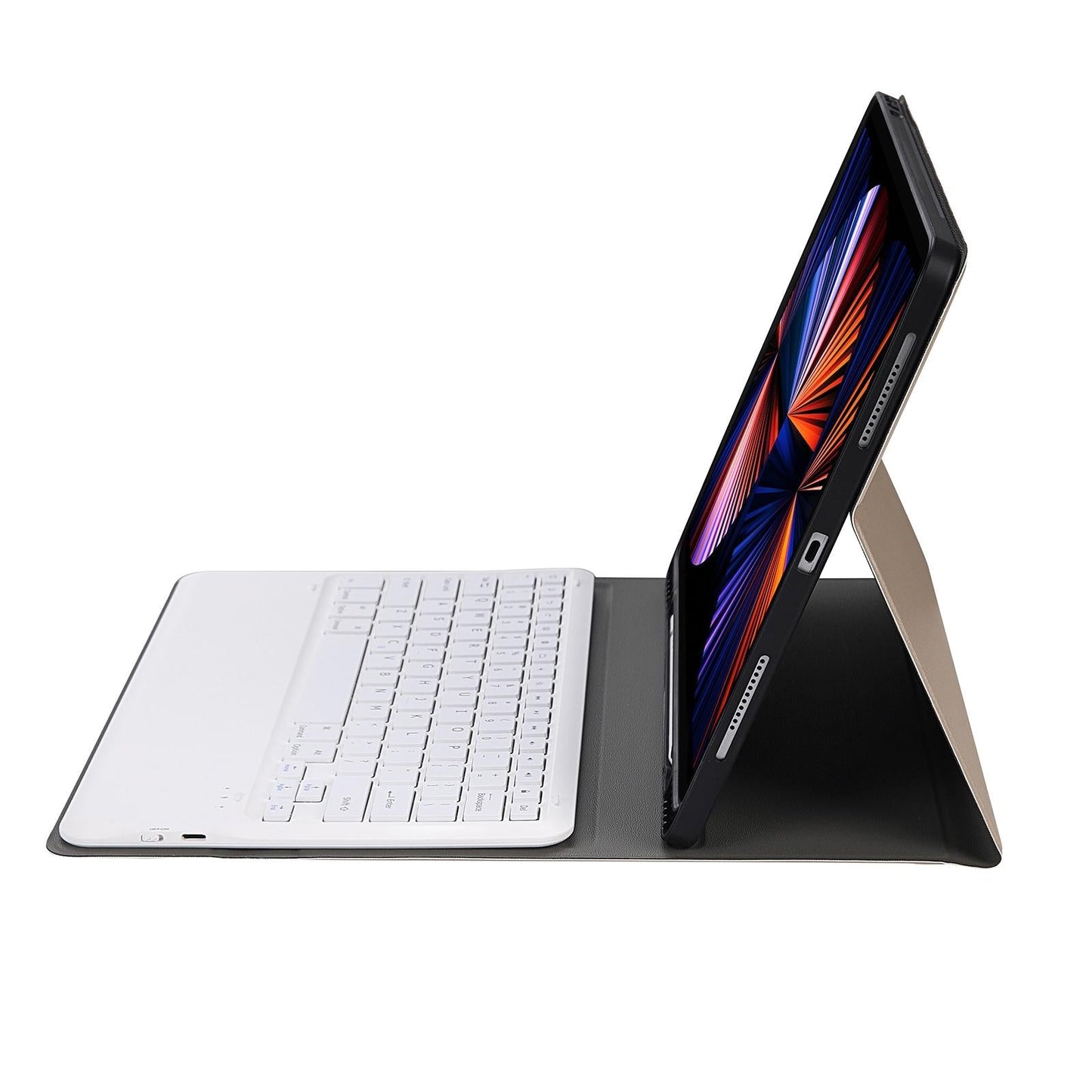 Ultra-Thin Detachable Bluetooth Keyboard Leather Case For Ipad Pro 12.9 2018 With Pen Slot - Gold