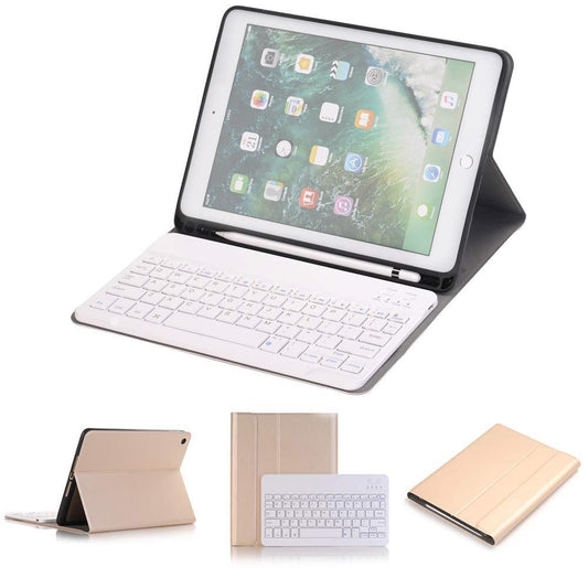 Bluetooth Keyboard & Leather Tablet Case For Ipad Pro / Air 9.7 With Detachable Design & Pencil Holder - Gold
