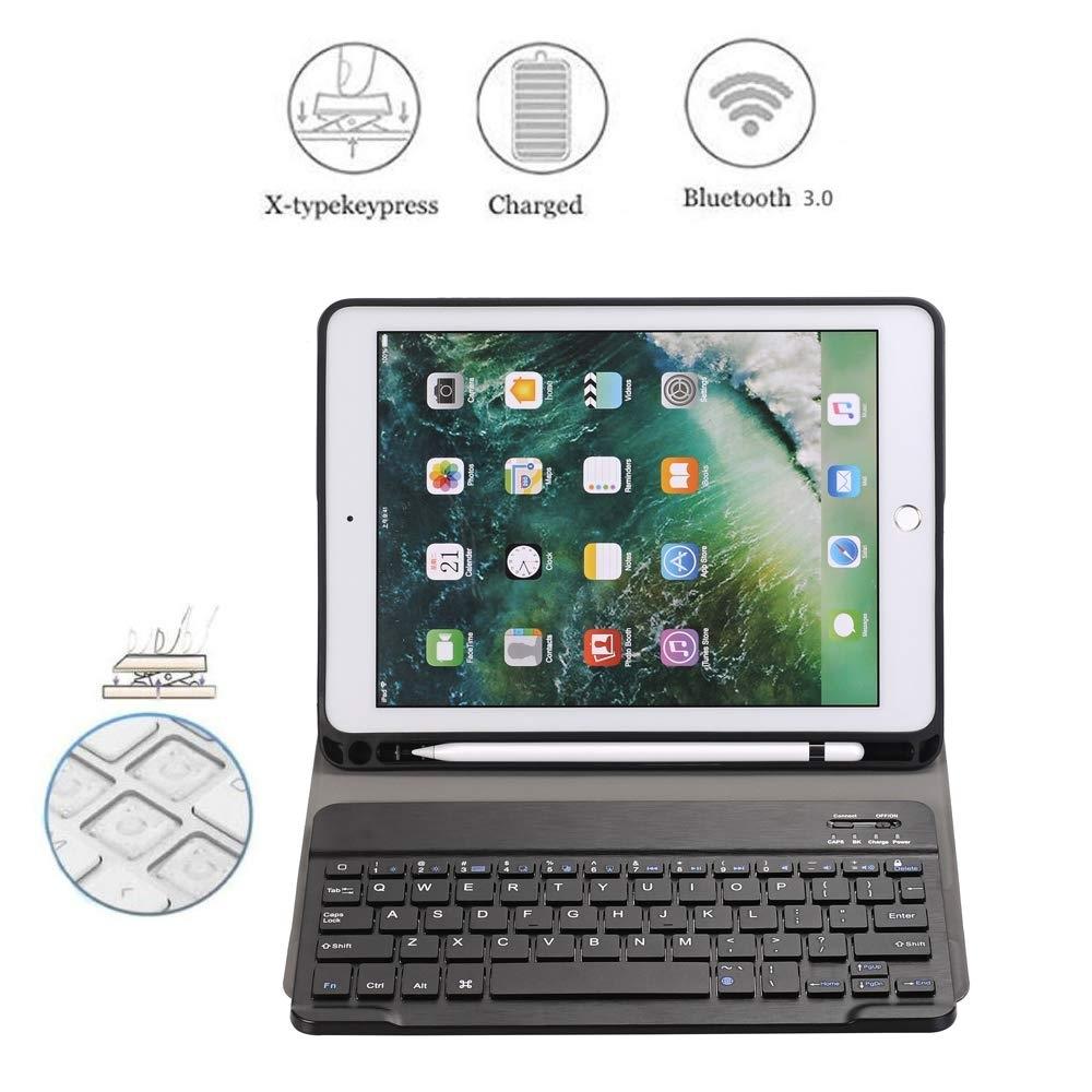 Bluetooth Keyboard & Leather Tablet Case For Ipad Pro / Air 9.7 With Detachable Design & Pencil Holder - Gold