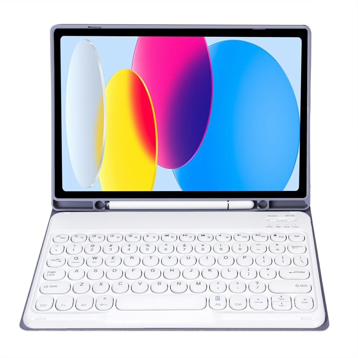 2022 Ipad 10.9 Bluetooth Keyboard Leather Case With Pen Slot - Lambskin Texture - Gold