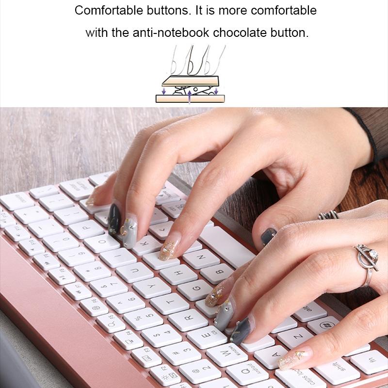 Detachable Bluetooth Keyboard & Leather Tablet Case For Ipad Pro / Air 9.7 With Colourful Backlight & Holder - Champagne Gold