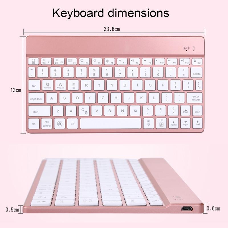 Detachable Bluetooth Keyboard & Leather Tablet Case For Ipad Pro / Air 9.7 With Colourful Backlight & Holder - Champagne Gold