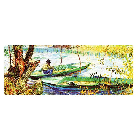 Large Oil Painting Desk Rubber Mouse Pad - Fisherman