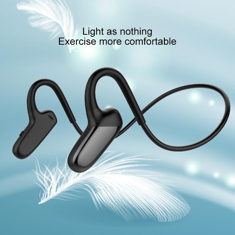 Waterproof Bone Conduction Bluetooth Earphones 5.0 for Sports - Blue