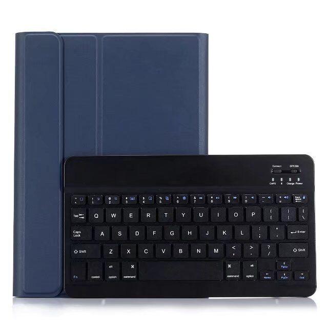 Bluetooth Keyboard & Leather Tablet Case For Ipad Pro / Air 9.7 2017 / 2018 - Detachable & Horizontal Flip With Holder - Blue