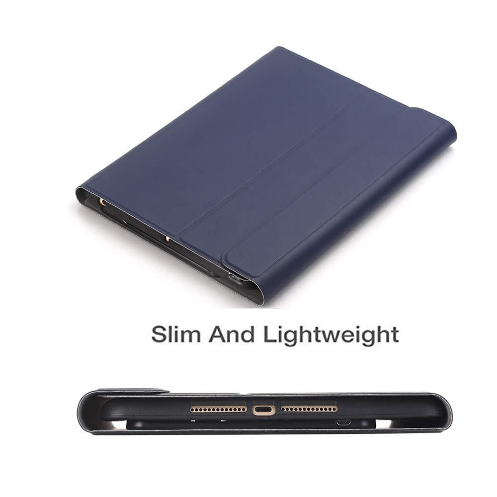 Bluetooth Keyboard & Leather Tablet Case For Ipad Pro / Air 9.7 With Detachable Design & Pencil Holder - Blue