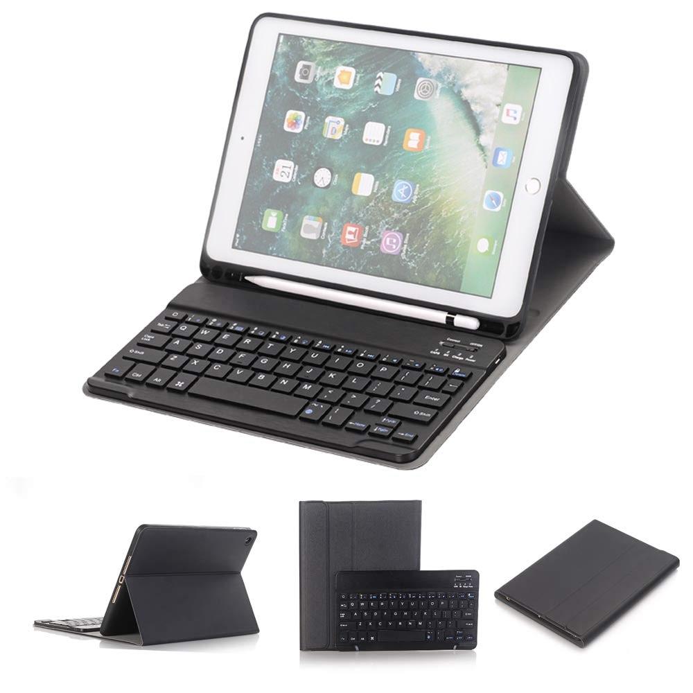 Bluetooth Keyboard & Leather Tablet Case For Ipad Pro / Air 9.7 With Detachable Design & Pencil Holder - Blue