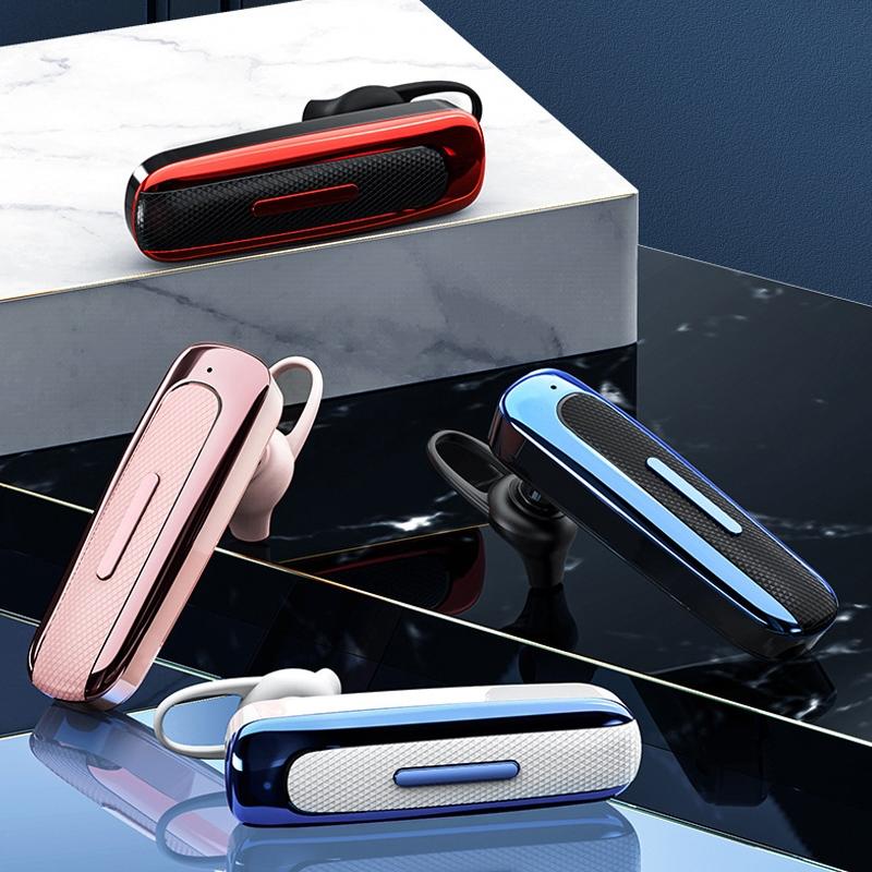 Wireless Unilateral Ear-mounted Earphone with Noise Reduction - Black Blue