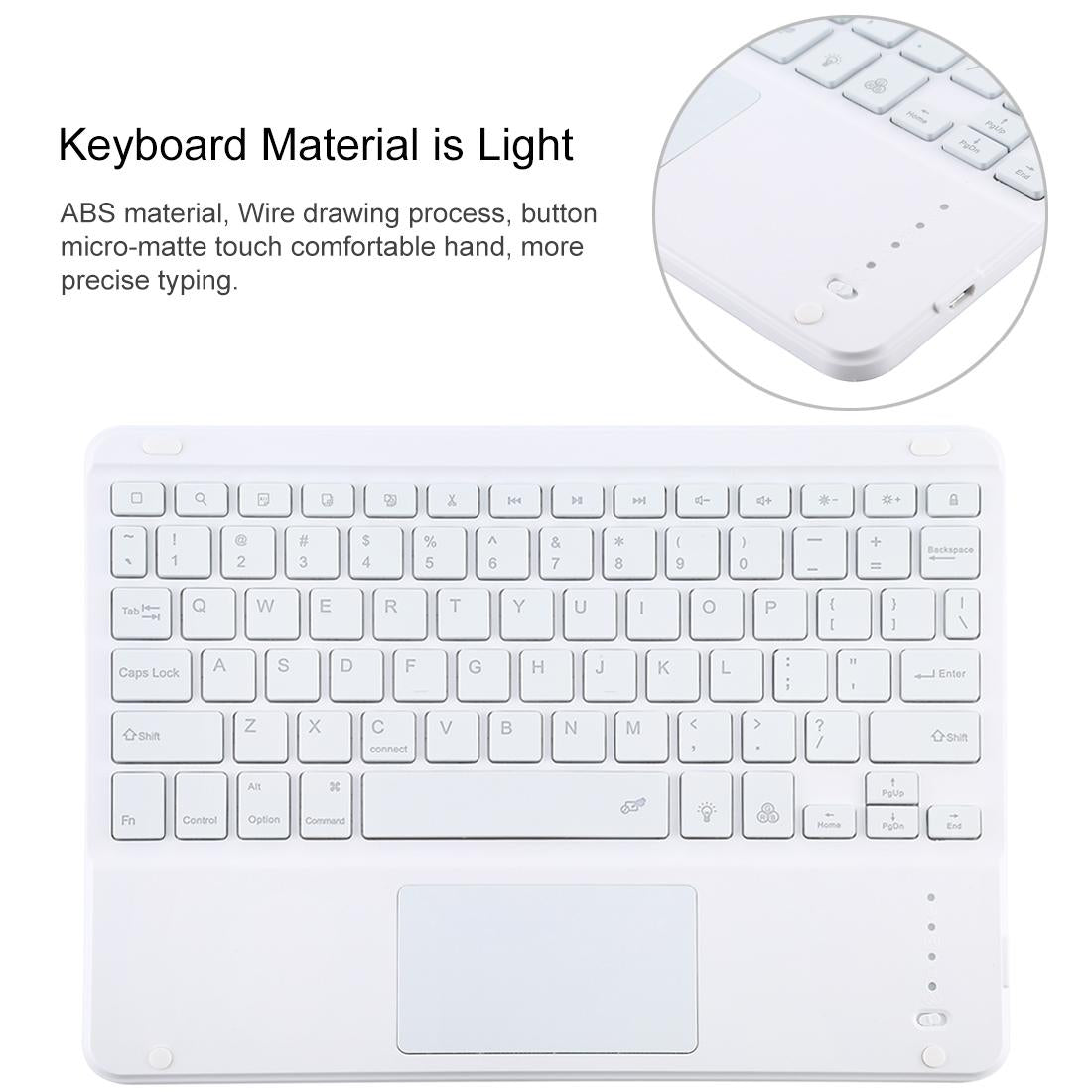 Bluetooth Tablet Case For Ipad 10.2 / Ipad Air 2019 With Touch Pad & Backlight & Pen Holder - Detachable - Purple