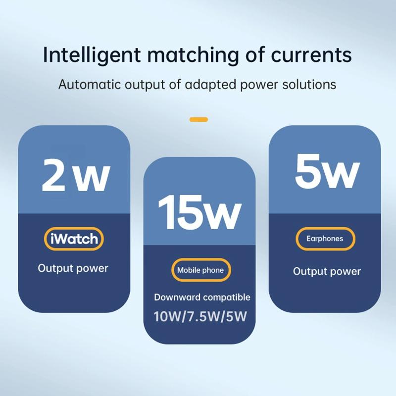 15W 3 In 1 Aluminum Wireless Charger - Purple