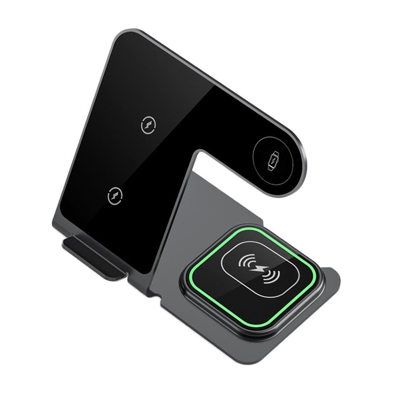 15W 3 In 1 Aluminum Wireless Charger - Purple