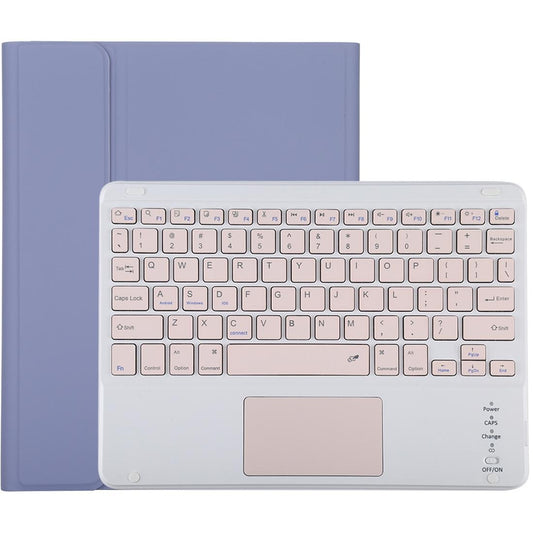 Bluetooth Keyboard & Tablet Case For Ipad 10.2 / Ipad Air 2019 - Detachable Touch Pad Pen Slot Holder - Pink Leather - Purple