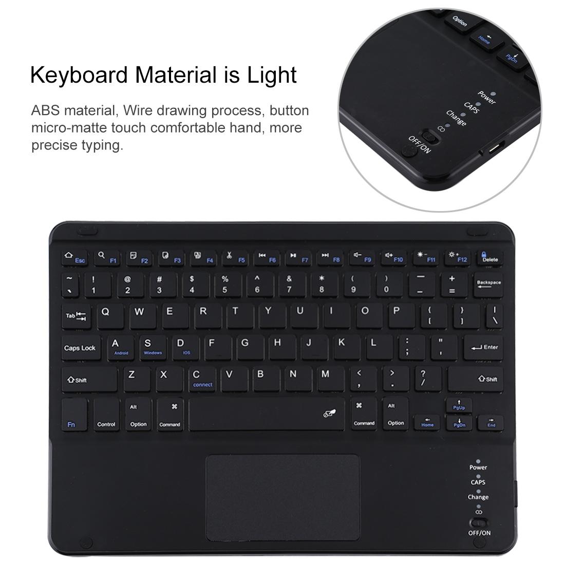 Bluetooth Keyboard & Tablet Case For Ipad 10.2 / Ipad Air 2019 - Detachable Touch Pad Pen Slot Holder - Microfiber Leather - Purple