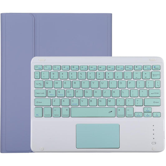 Bluetooth Keyboard & Tablet Case For Ipad 10.2 / Ipad Air 2019 - Detachable Touch Pad Pen Slot Holder - Microfiber Leather - Purple