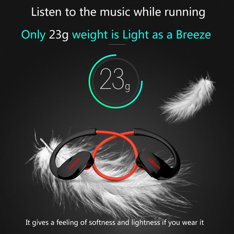 Red Dacom Athlete Bluetooth Earphones with Mic - Sport Running Stereo