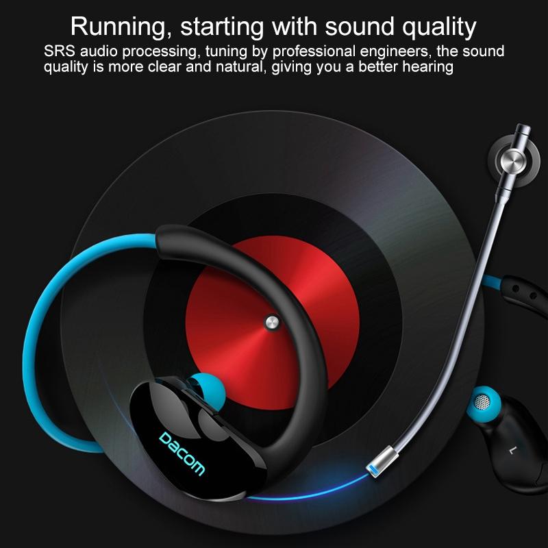 Red Dacom Athlete Bluetooth Earphones with Mic - Sport Running Stereo