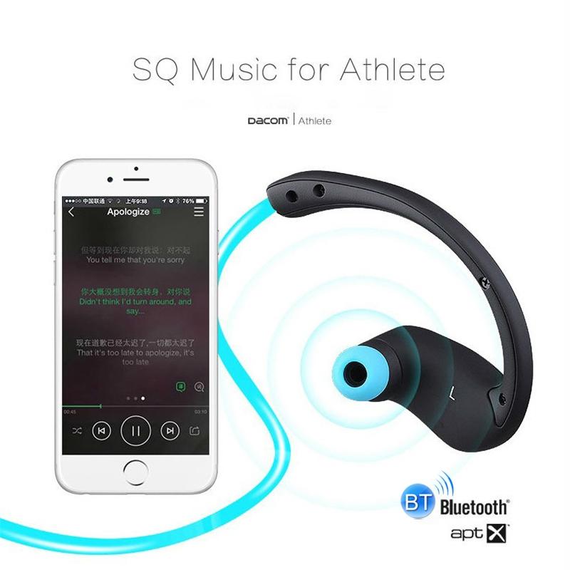 Red Dacom Athlete Bluetooth Earphones with Mic - Sport Running Stereo