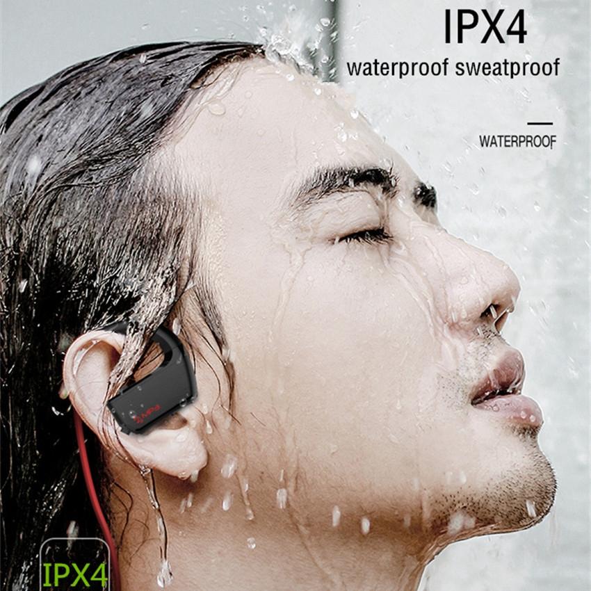 Wireless Sports Bluetooth Earphones - Binaural Hanging Type 5.0 - Red