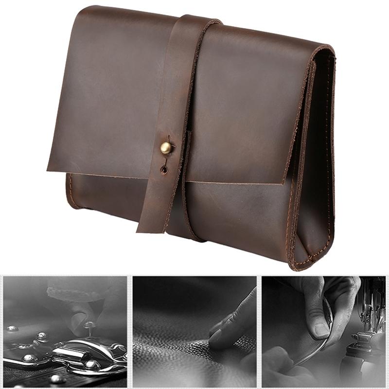 15 Laptop / Tablet Bag - Genuine Leather - Universal - Cable Winder - Business Power Adapter - Wine Red