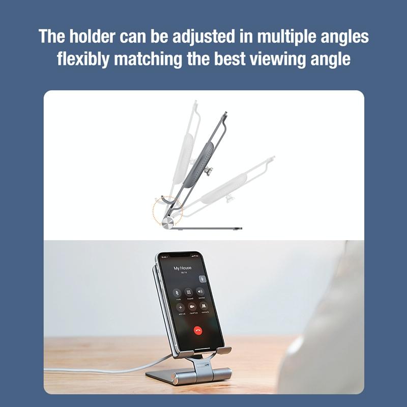 15W Foldable Wireless Charger & Phone Holder - Silver