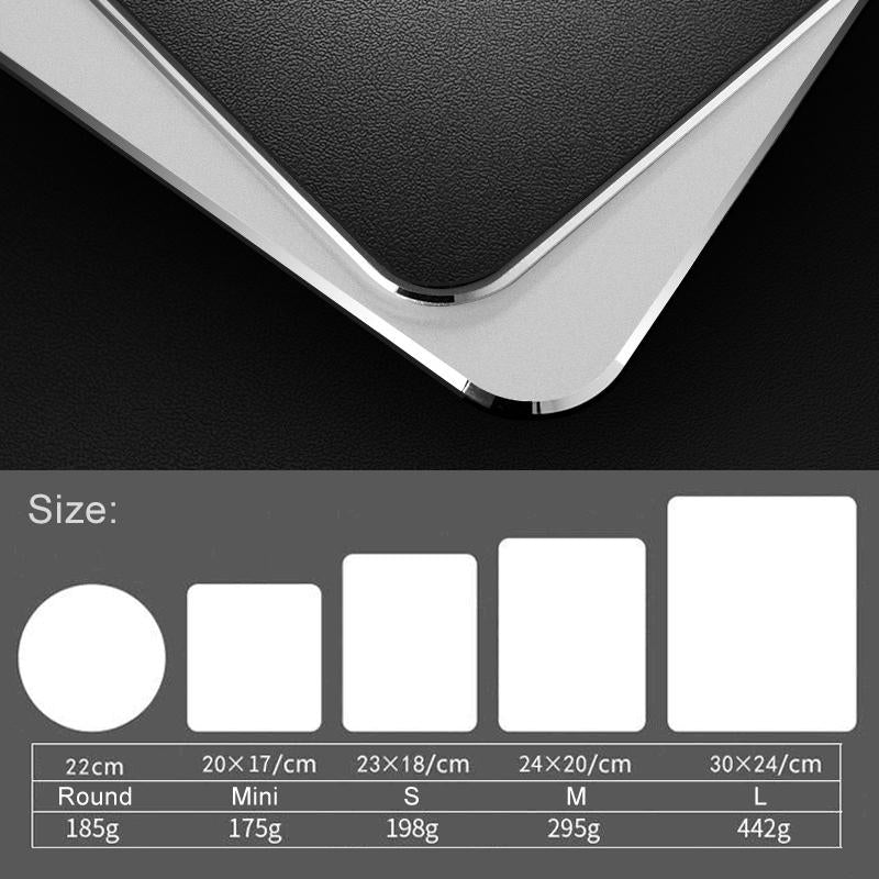 Double Sided Non Slip Aluminum Mouse Pad L Size - Silver