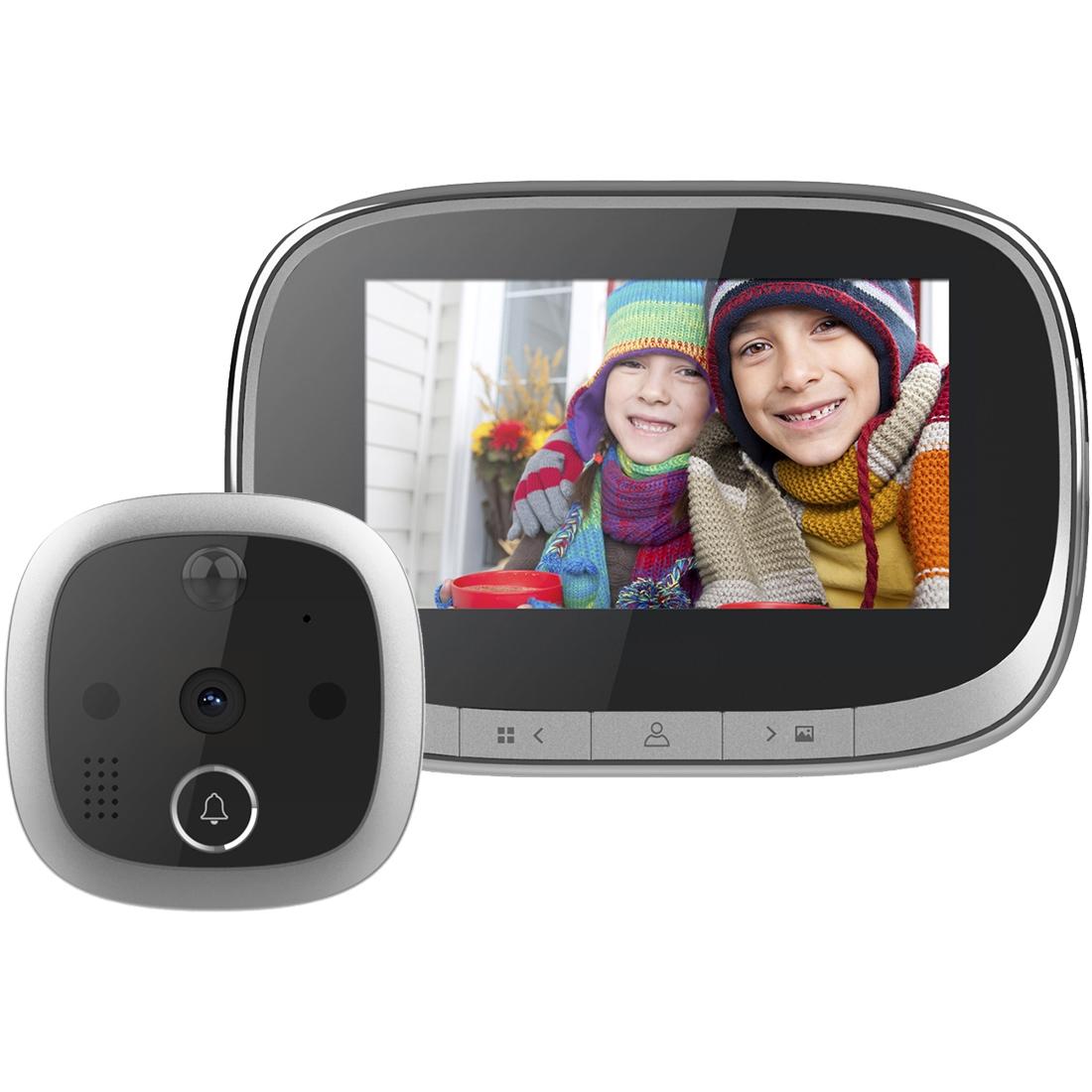 4.3 Security Door Viewer With 1.0Mp Camera Motion Detection Night Vision & Music - 145 Degree Wide Angle & Tf Card - Black