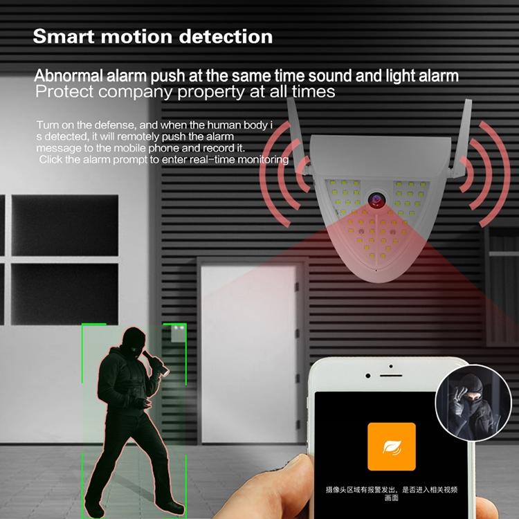 Smart Garden Camera With 2Mp Motion Detection Night Vision Voice Intercom Tf Card 42 Leds