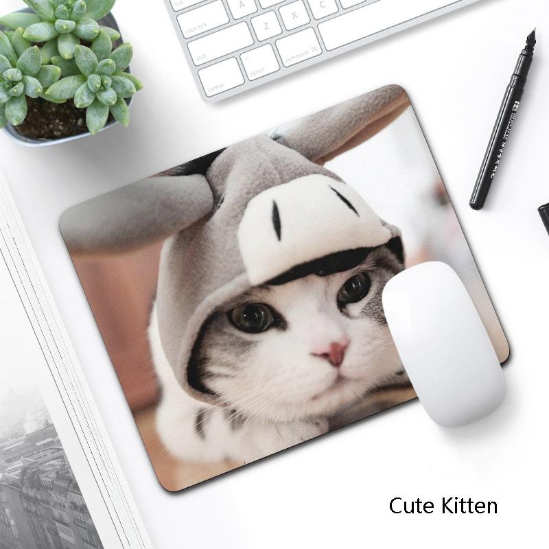 6 Piece Non Slip Mouse Pad Set 21 X 26Cm Thick Rubber Anti Skid Durable - Four Cat Claws
