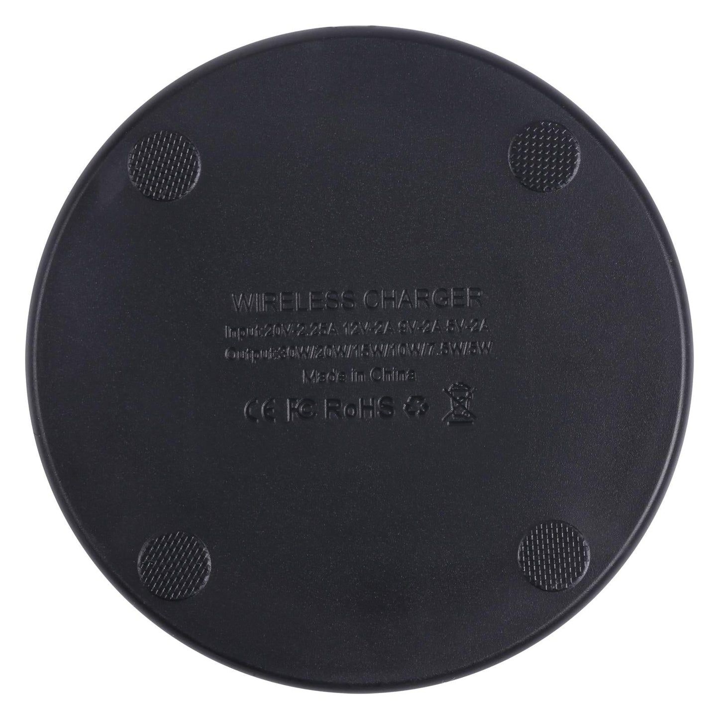 10W Plaid Pattern Round Wireless Charger - White