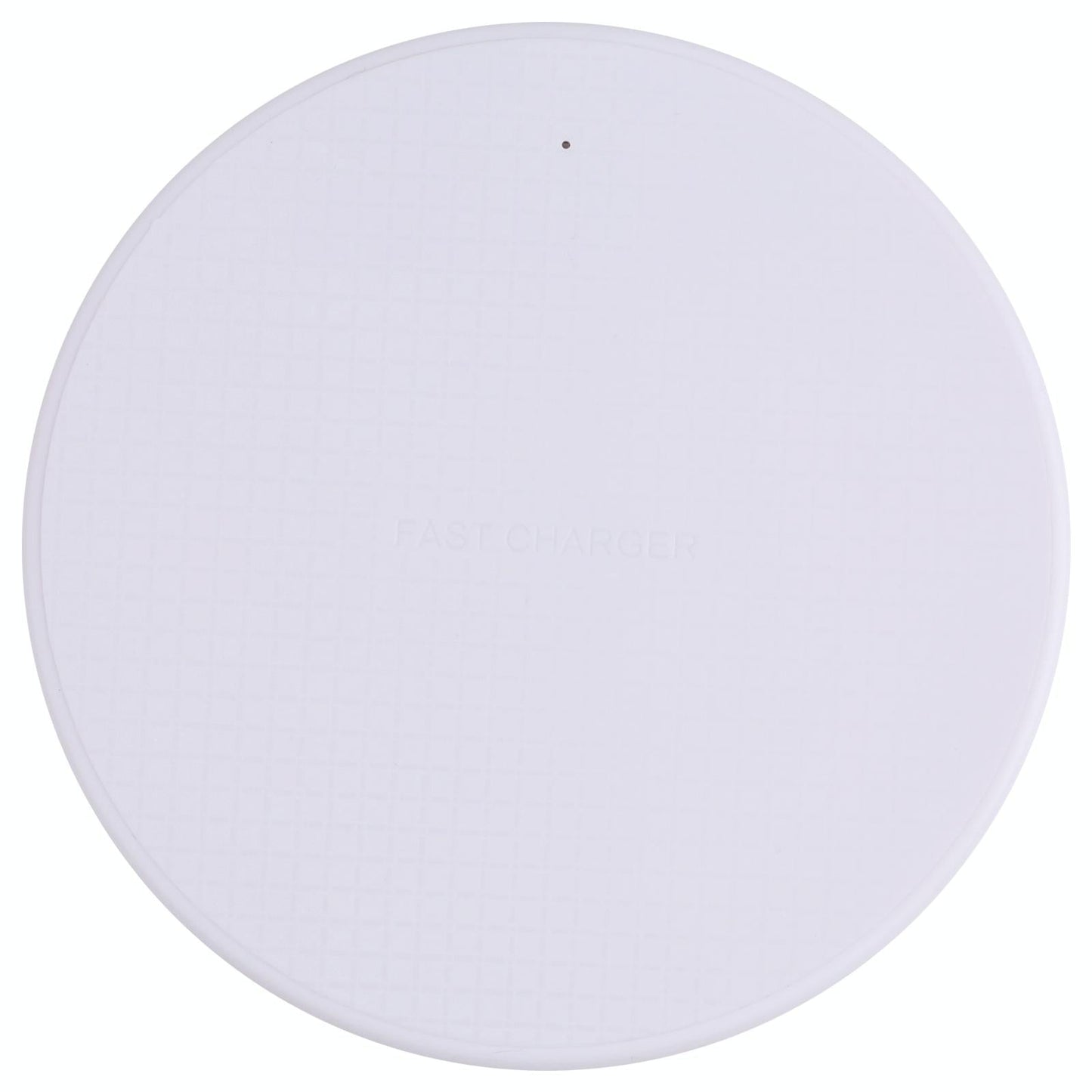 10W Plaid Pattern Round Wireless Charger - White