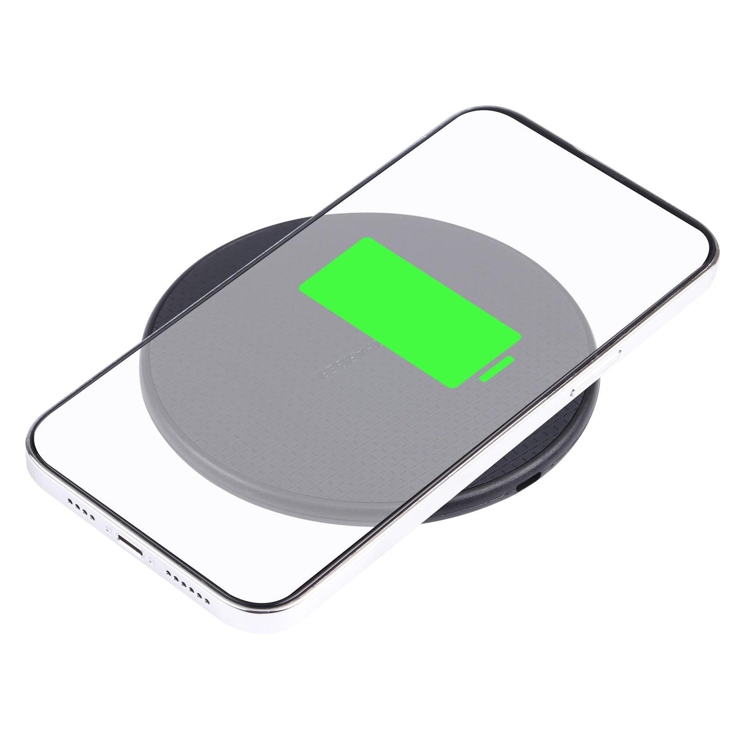 10W Plaid Pattern Round Wireless Charger - White