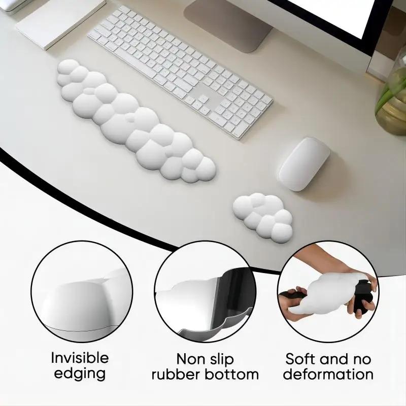 Memory Foam Mouse Pad With Wrist Rest - White