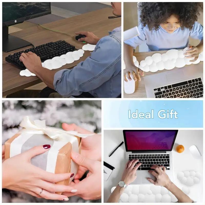 Memory Foam Mouse Pad With Wrist Rest - White