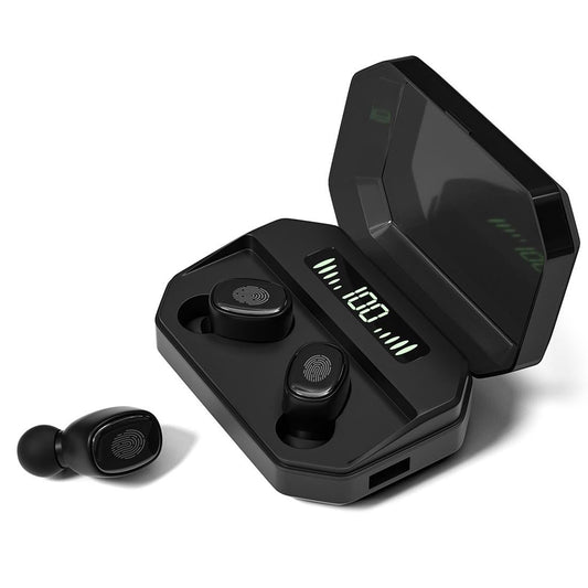 Wireless Bluetooth 5.0 Earbuds with Touch Display & Charging Case - White