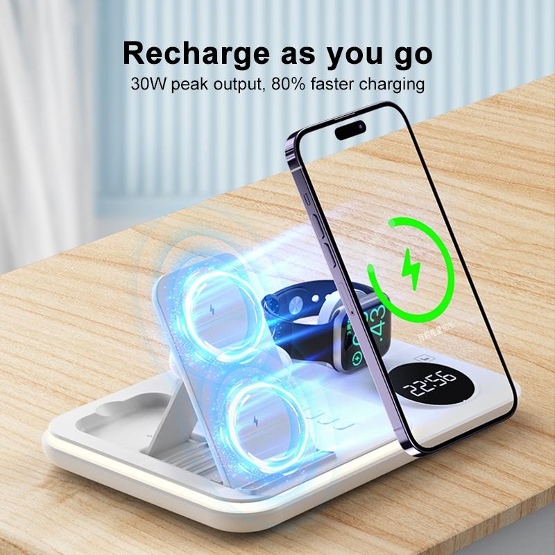 30W Wireless Charger Multifunctional - White