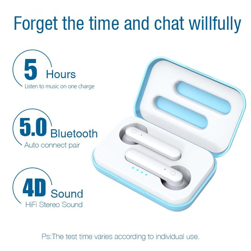 Wireless Touch Earphones with Magnetic Charging Box - Bluetooth 5.0 - White