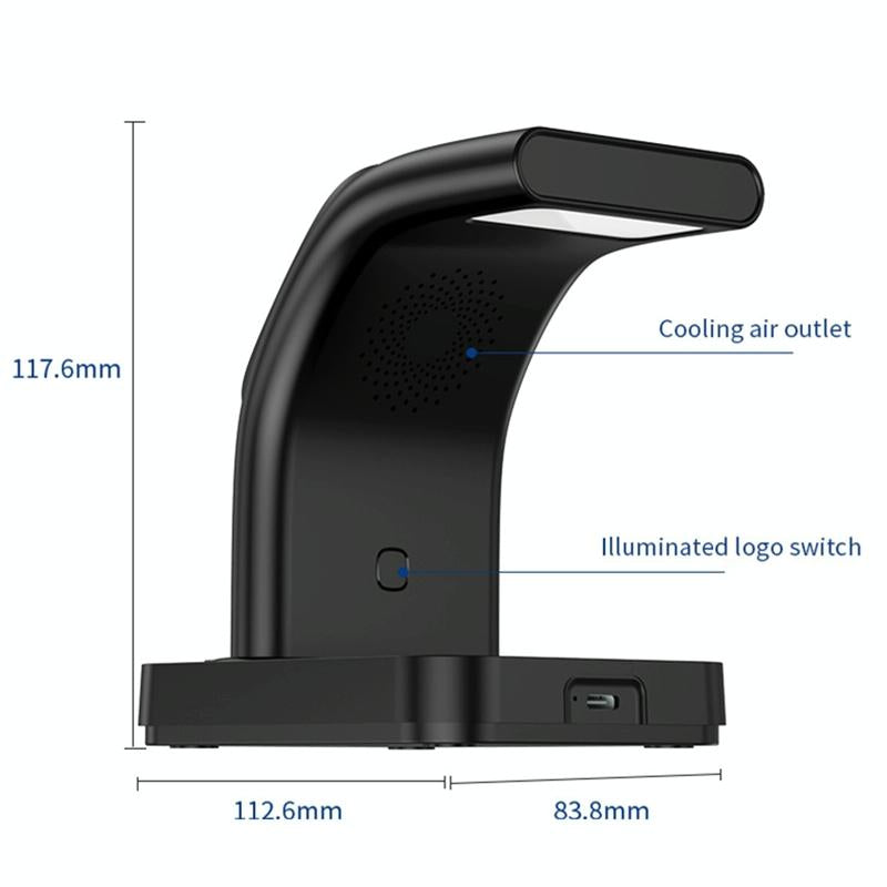 15W Magnetic Wireless Charger With Clock - White
