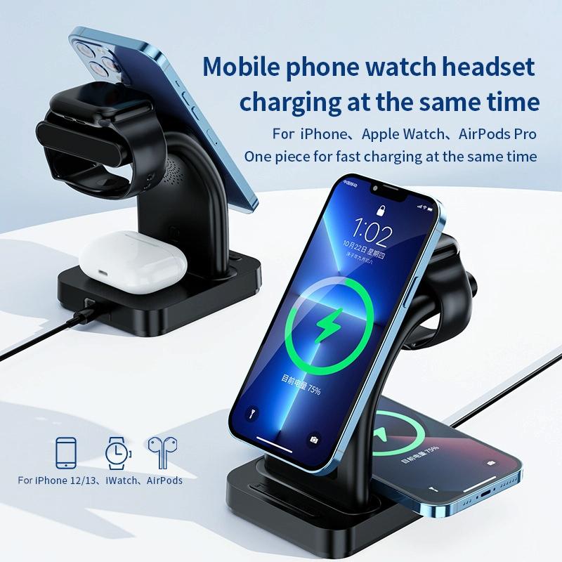 15W Magnetic Wireless Charger With Clock - White