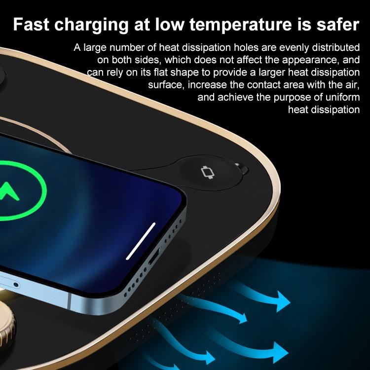 15W 3 In 1 Wireless Charger & Table Lamp - White