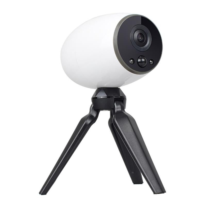 Smart Wifi Camera With Night Vision & Two-Way Audio - White Tripod Support
