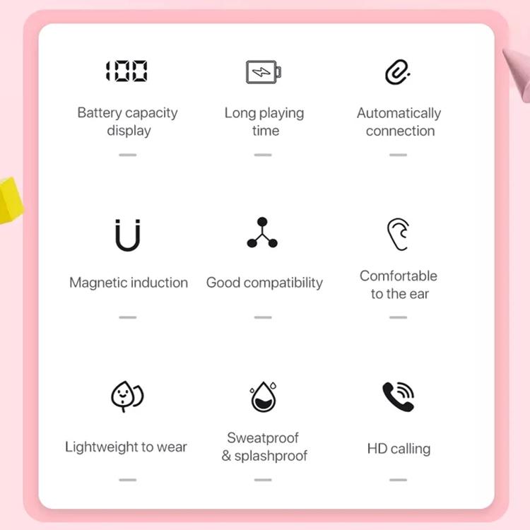 Digital Display Sports Bluetooth Earphones - Semi-in-ear - Ete-16 Tws - White