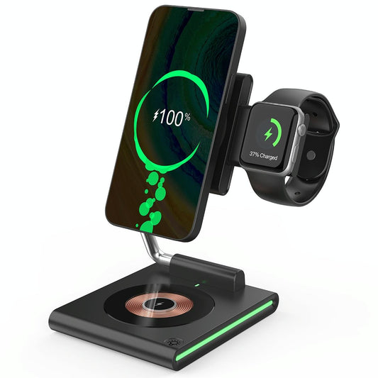 15W Foldable Magnetic Wireless Charger - White