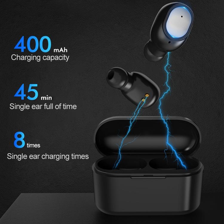 Wireless Bluetooth 5.0 Earphones - Binaural Stereo Automatic Pairing - White