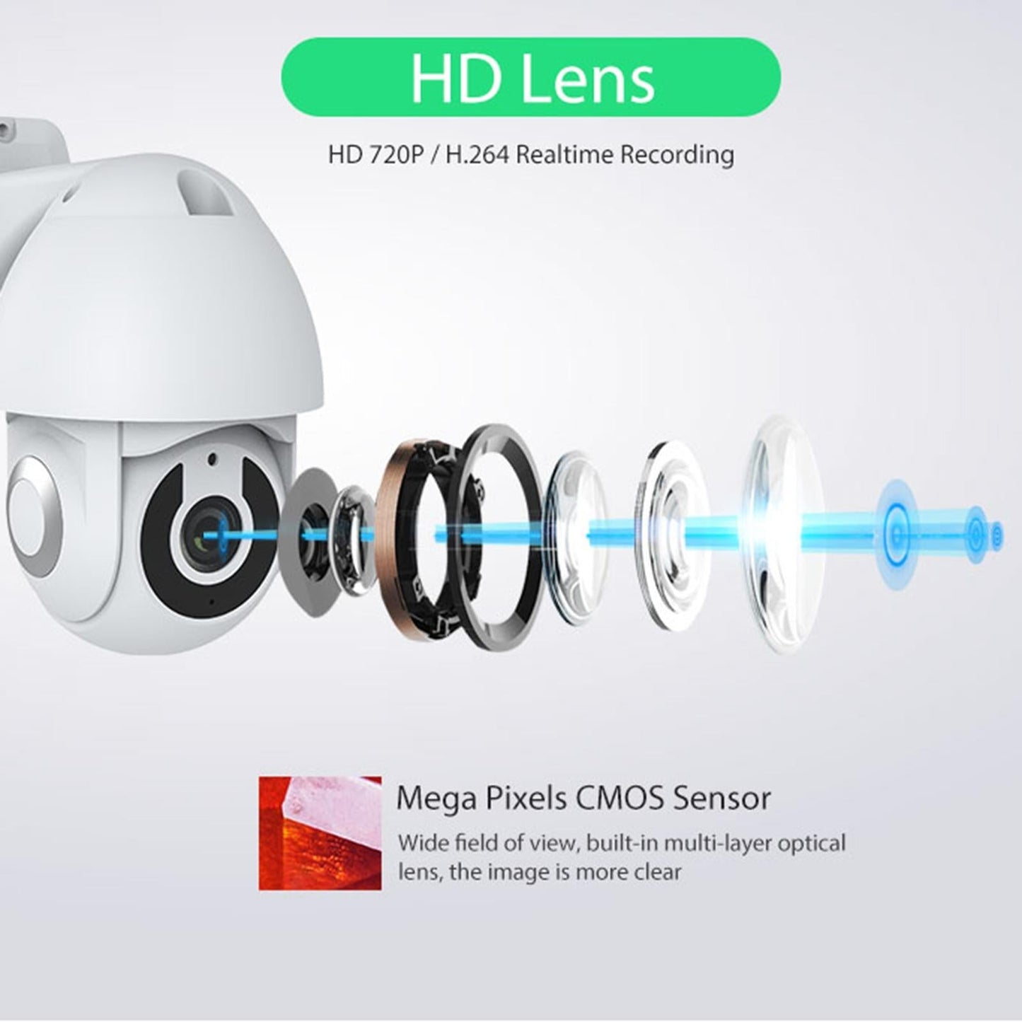 Outdoor Wifi Smart Pt Ip Camera - White