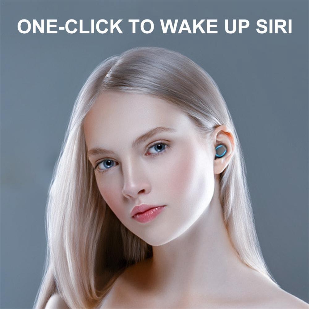 Intelligent Noise Cancelling Bluetooth Earphones with Touch Control and Charging Box - White