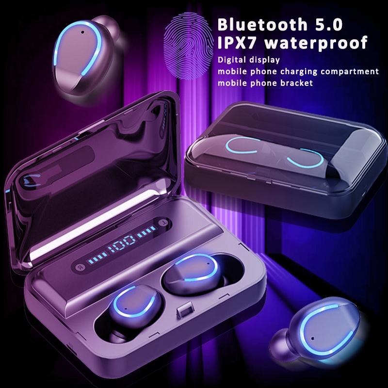 Intelligent Noise Cancelling Bluetooth Earphones with Touch Control and Charging Box - White