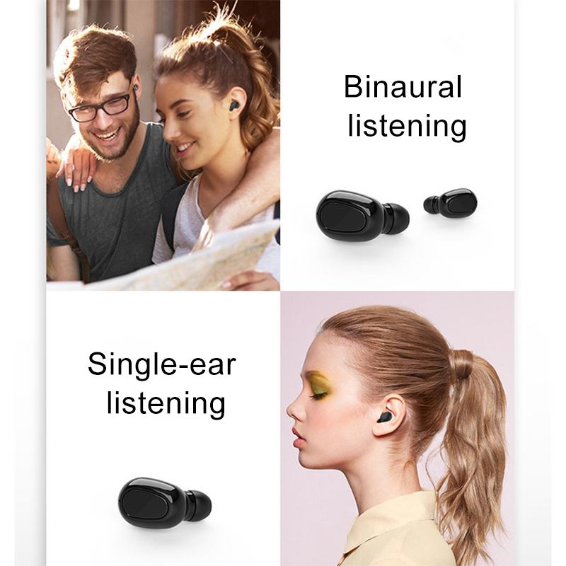 Wireless Bluetooth Earphones with 9d Sound and Charging Box - White