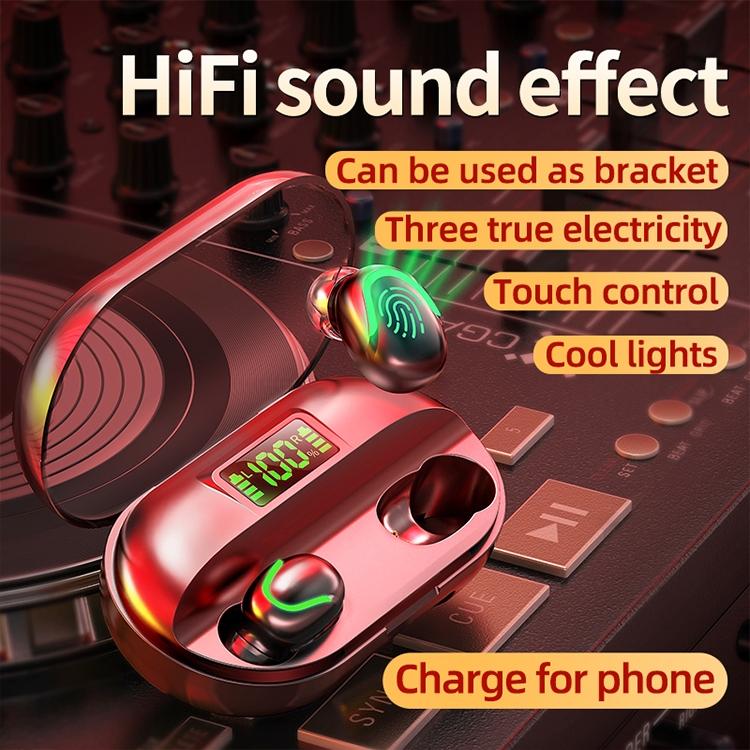 True Wireless Bluetooth 5.0 Earphones with Touch Display and Charging Box - White